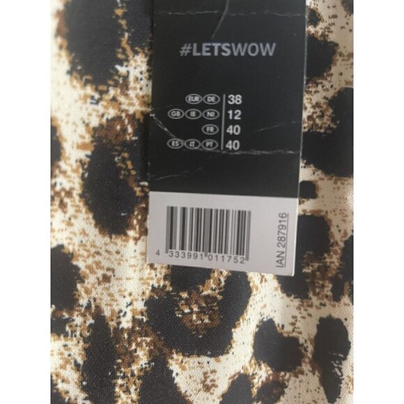 Esmara Heidi Klum mini dress Women’s Leopard Print Cuff Sleeves Sz 6 Heidi - Picture 4 of 11